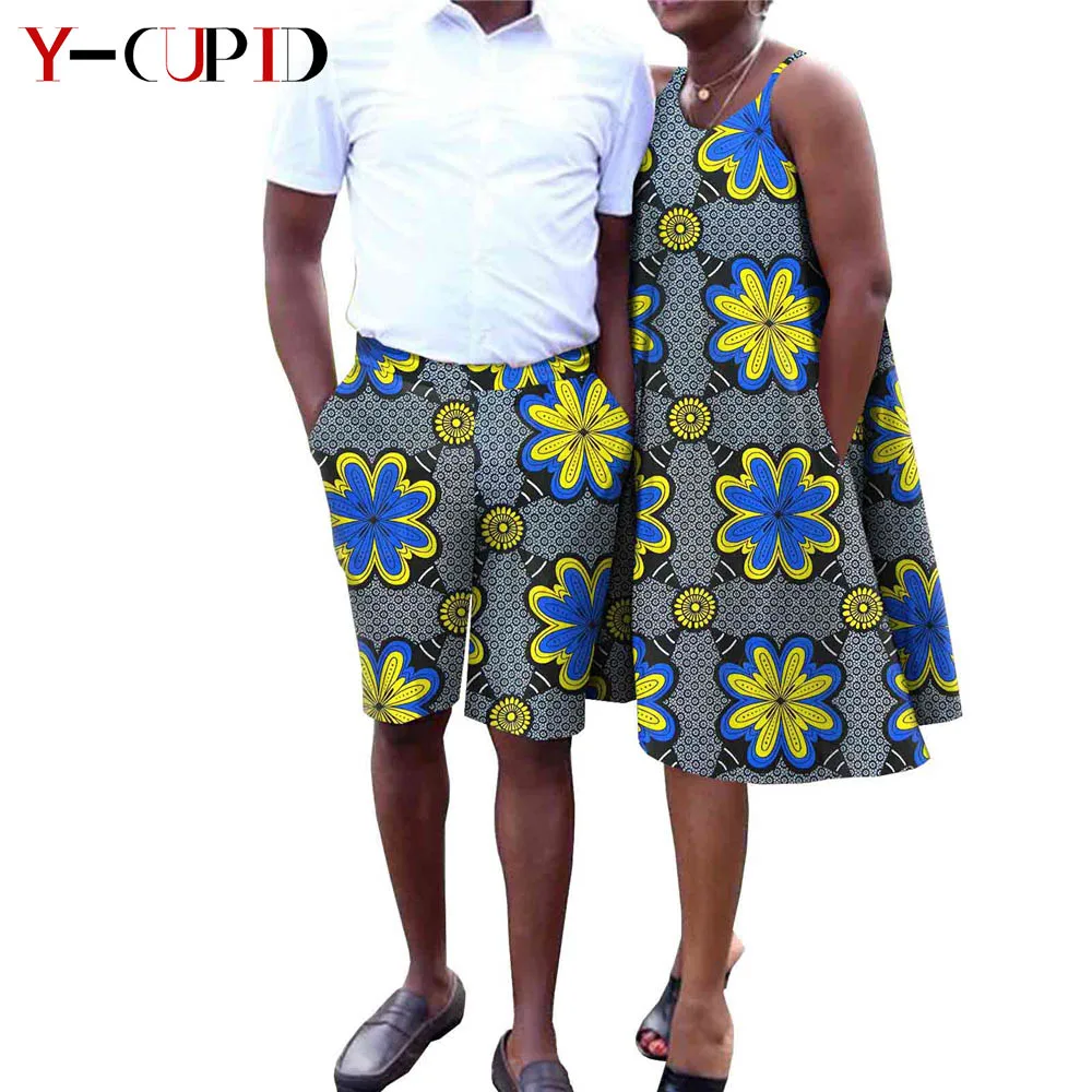 

Африканский принт платья для женщин в африканском стиле фут размера плюс свободное платье наряд для всей для мужчин; Укороченные штаны Одеж...