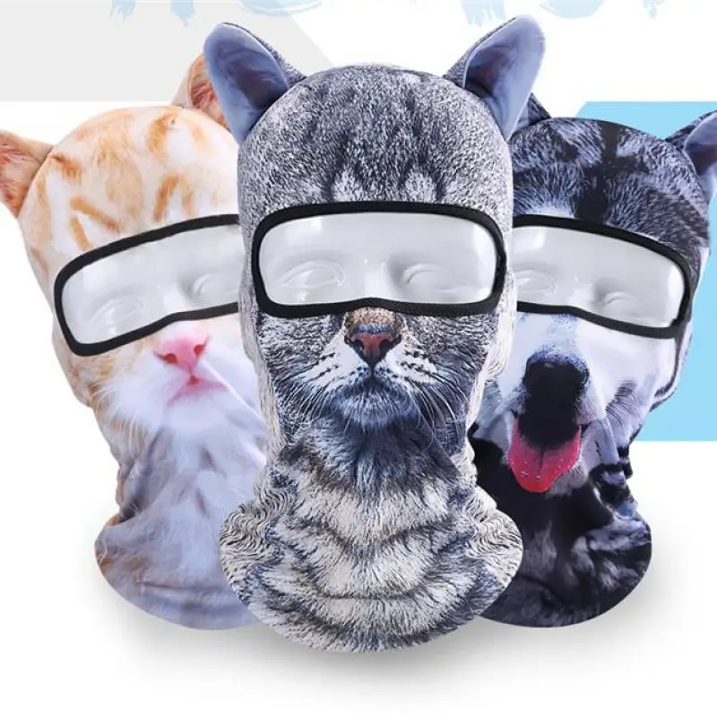 Балаклава мотоциклетная маска для лица 3d животное кошка шапки собак шлем