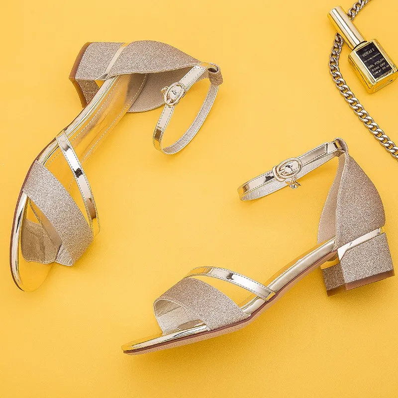 Элегантная женская обувь Сезон лето Повседневная Обувь на толстом каблуке