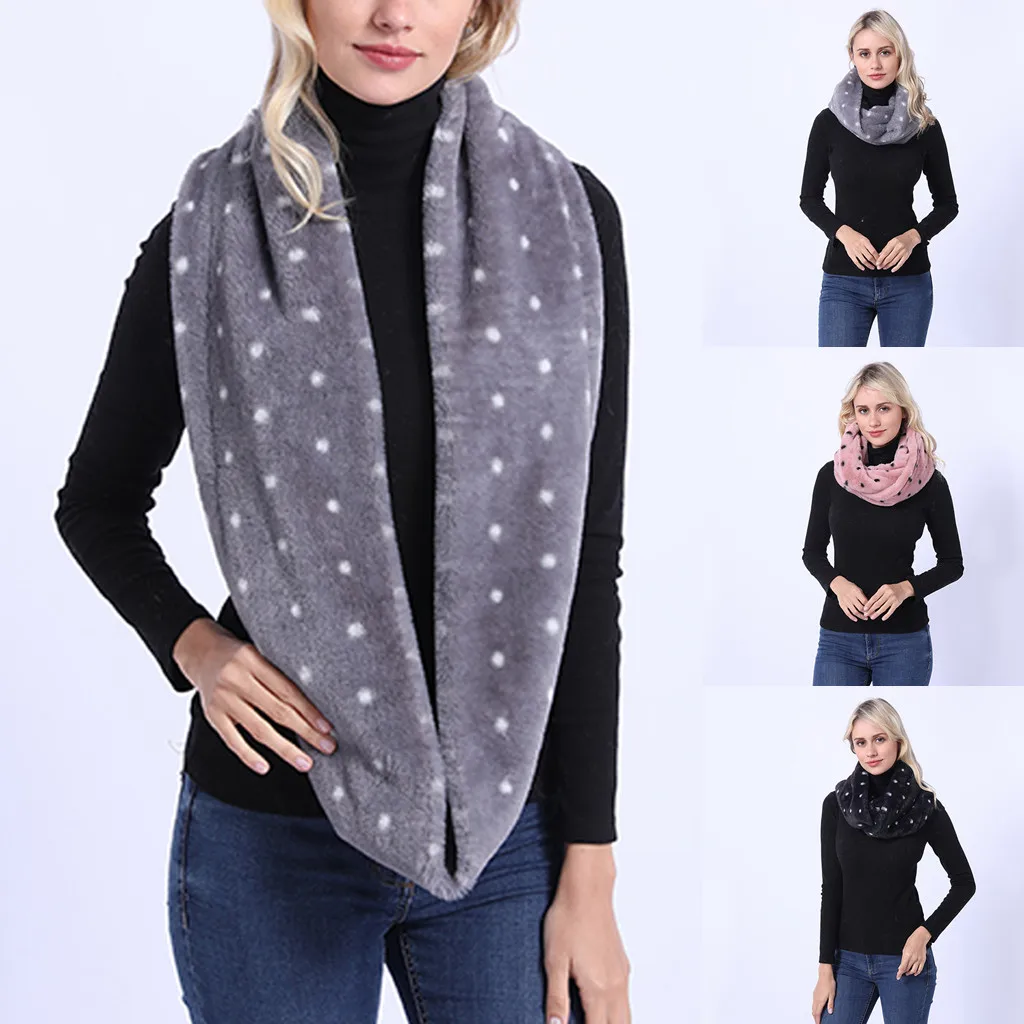 Женский Теплый Флисовый Шарф SAGACE зимний теплый шарф в горошек плюшевый верхняя