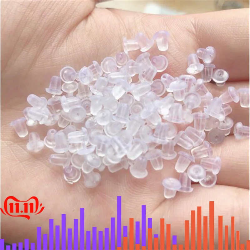 MESTILO простые серьги-гвоздики прозрачные резиновые заглушки силиконовые круглые