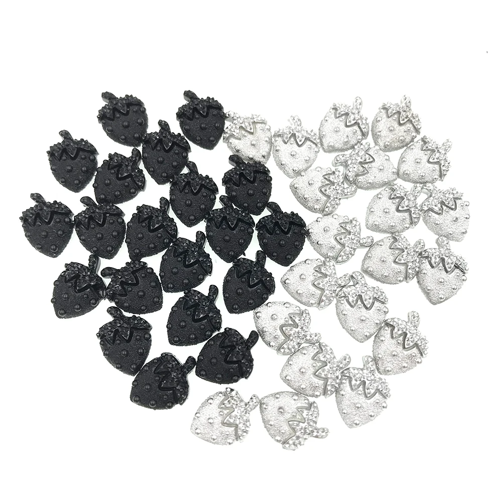 

100pcs Mini Strawberry Resin Cabochon Flatback Rhinestone Crystal Strass For Clothing Jewelry Making DIY Crafts Scrapbook 6*15mm