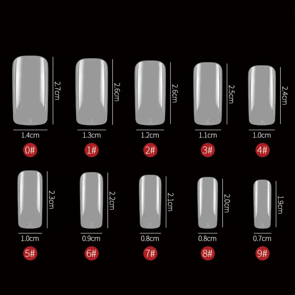 500 шт полное покрытие Искусственный акрил накладные ногти для пальцев ног советы