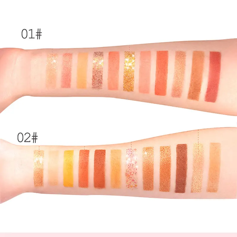 Glamcolor 12 цветов тени для век палитра блестящие мерцающие микро вспышки матовые
