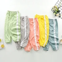 toddler kids pants 2020 summer style loose breathable candy color harem pants boys girls side stripe trousers factory selling