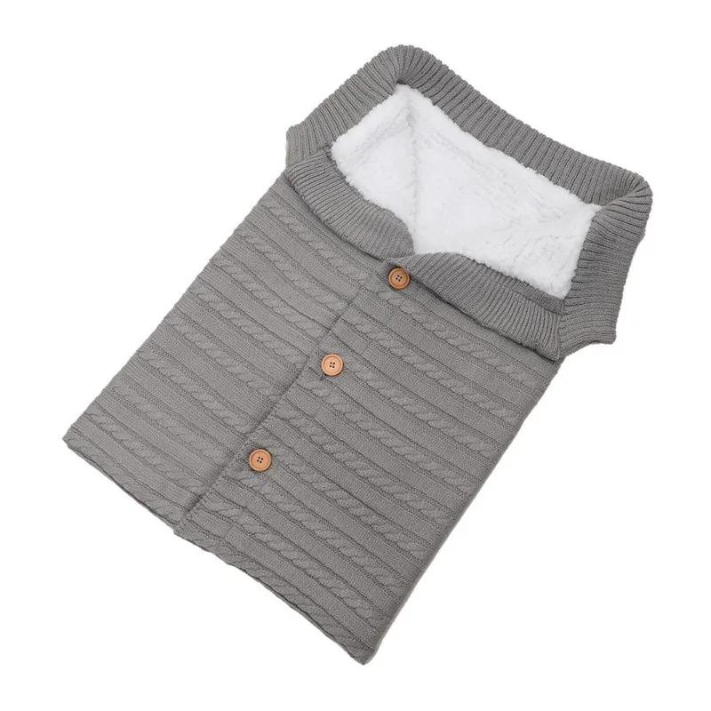 

Baby Plus Velvet Knitted Thick Warm Sleeping Bag sleeping bag Swaddles