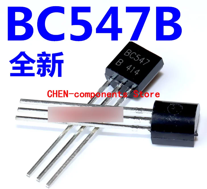 BC547 BC547B TO-92 45V 0.1A, 100 шт.