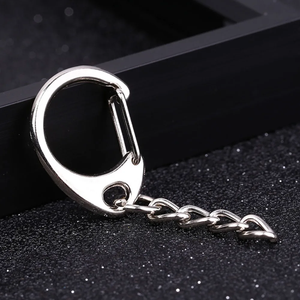 

100PCS Creative C-shape Keychains with Chain Practical Key Holder Key Ring Key Decoration Small Gift Hanging Ornaments (Silver)