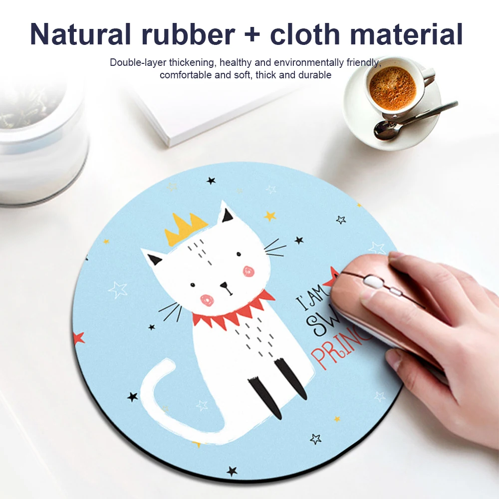 Круглый Настольный коврик для мыши Kawaii ноутбука офиса дома ПК компьютерной