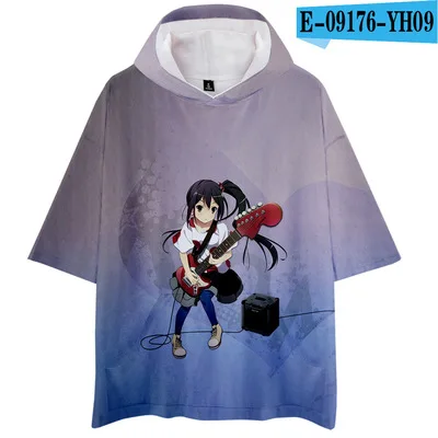 New Anime tshirt K-ON!Hirasawa Yui Akiyama Mio Cosplay T-shirt Costume loose Tee Top Unisex Tops T Shirt | Мужская одежда