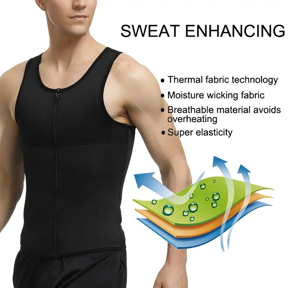 Мужской корсет для похудения банный жилет мужчин фитнеса на молнии | Мужская