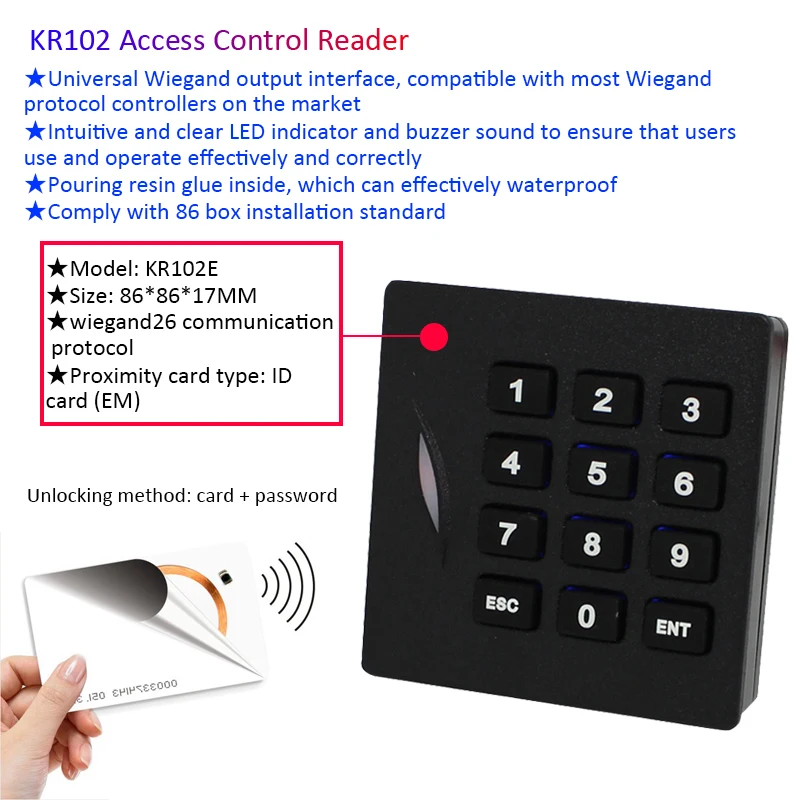 ZK система контроля допуска к двери наборы RFID карта + источник питания