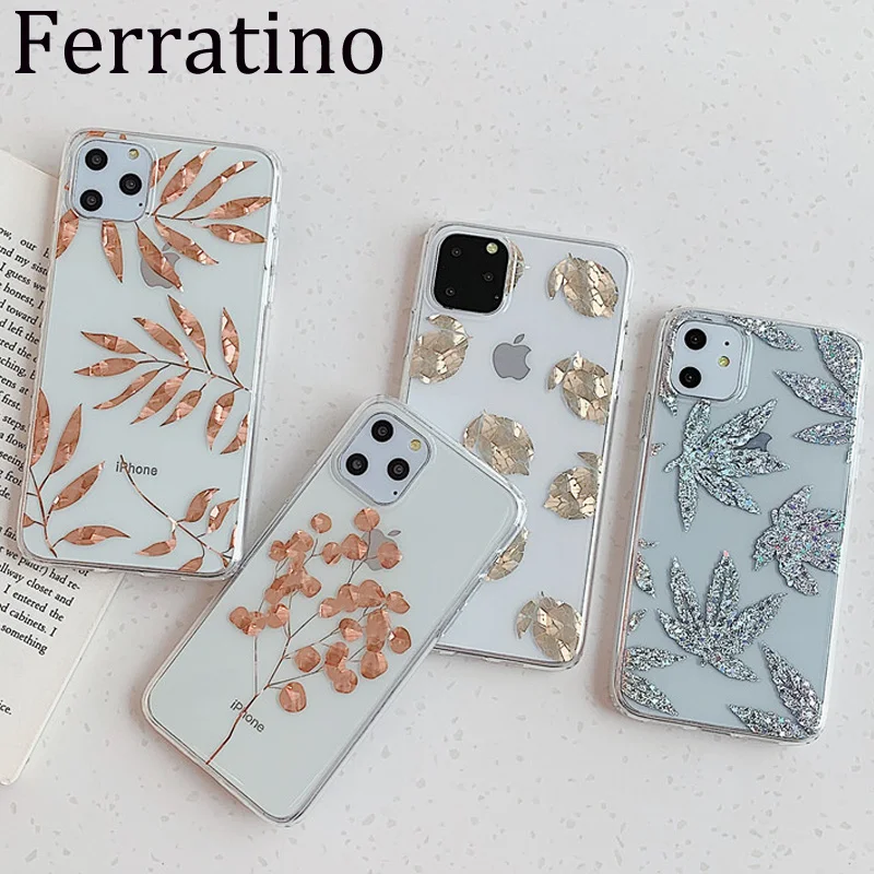 Золотой кленовый лист ананас чехол для телефона iPhone 11 Pro Max XR XS 7 8 Plus X Прозрачная