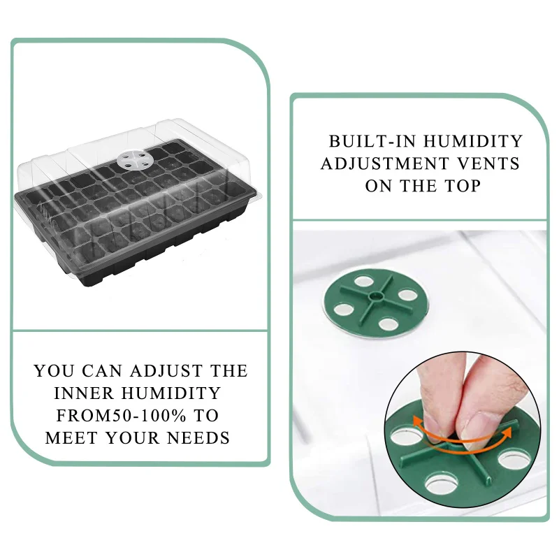 

Nursery Pots Seed Starter Tray 1pc Mini Plant Greenhouse Planting Kit With Humidity And Ventilation Dome And Seed Starter Base