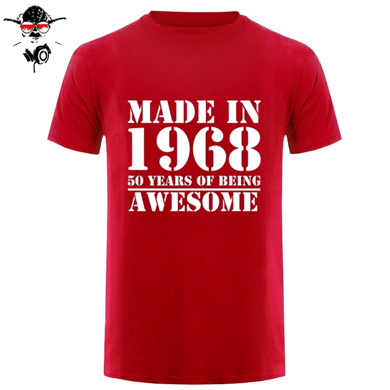 Мужская футболка с короткими рукавами круглым вырезом и принтом 50 лет