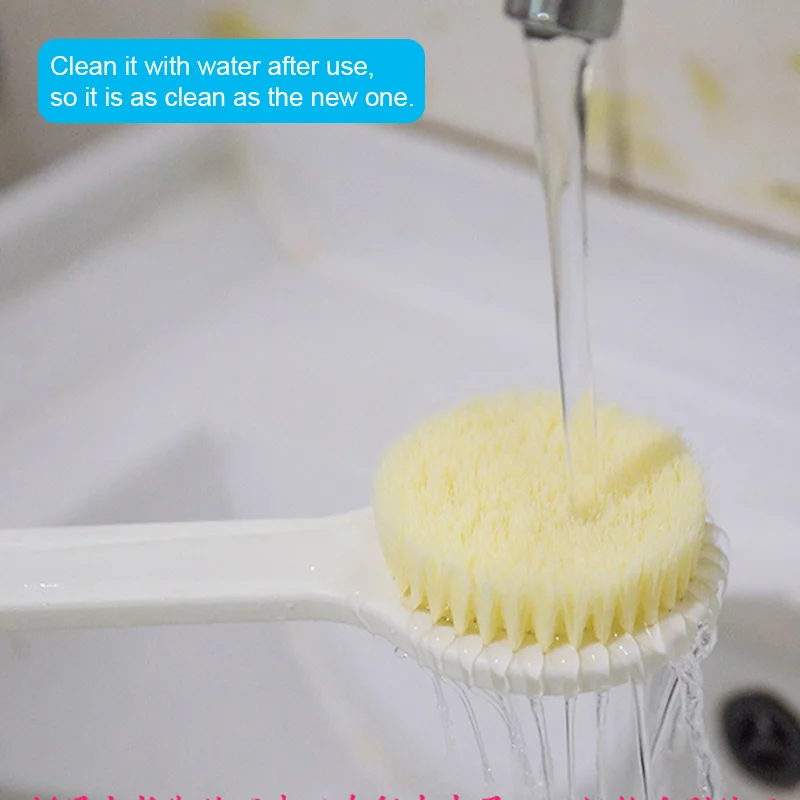 Мягкая щетка для ванны с противоскользящей длинной ручкой отшелушивающая