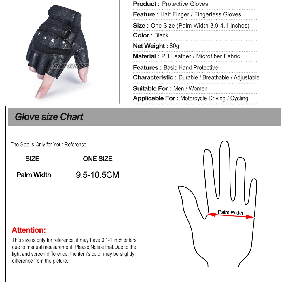 Женские Мотоциклетные Перчатки Goth кожаные перчатки без пальцев Нескользящие