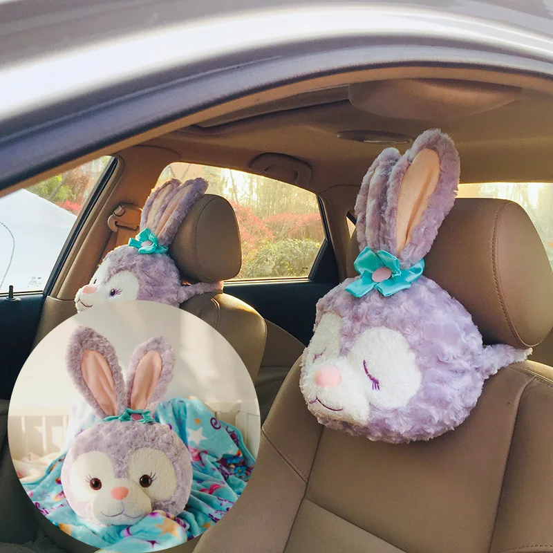 

Beauty Magic Car Neck Cushion Headrest Pillow Cute Fashion Auto Safety Seat Rest Support Cotton Rabbit Bunny Car Neck Pillow
