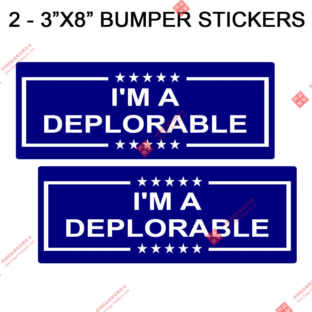 

2-piece Interesting Racing Motorcycle Helmet Stickers I Am A Sad Bumper Sticker Decal Set Blue and White-Trump