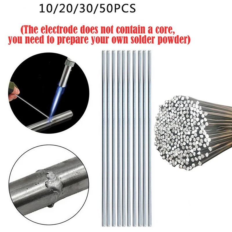 

50pc Aluminum Welding Brazing Rod 1.6MM Low Temperature Aluminum Solder rod Welding Wire Flux Cored Soldering Rod No Need Powder