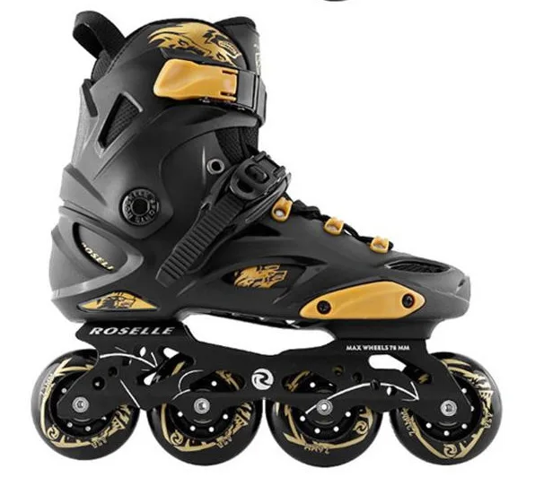 

Balck Professional Inline Skate Shoes Wheels Inline Skate Shoes Quad Skates Aggressive Boots Rollschuhe Fitness Equipment BI50SS