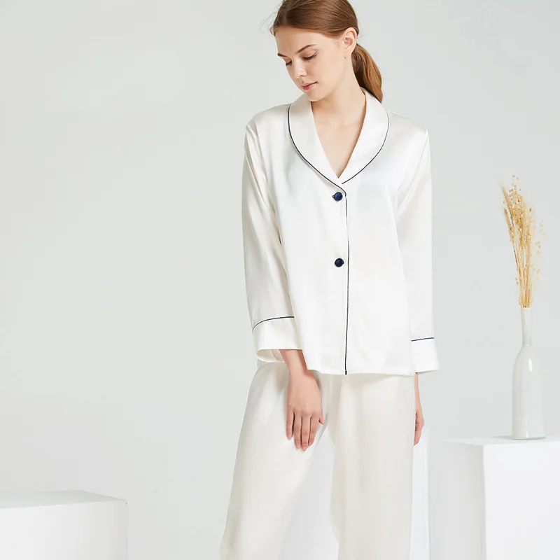 

New 19 mm silk pajamas suit for women's 100% Silk home clothes