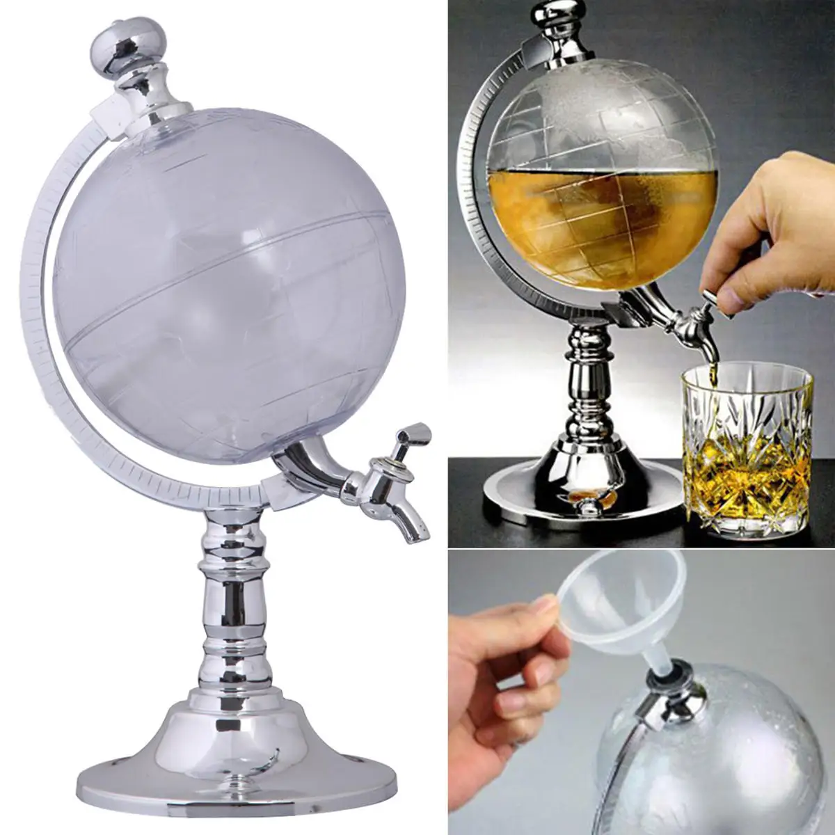 1000cc Globe Shaped Liquor Drink Draft Dispenser Beverage Pump Decanter Tap |