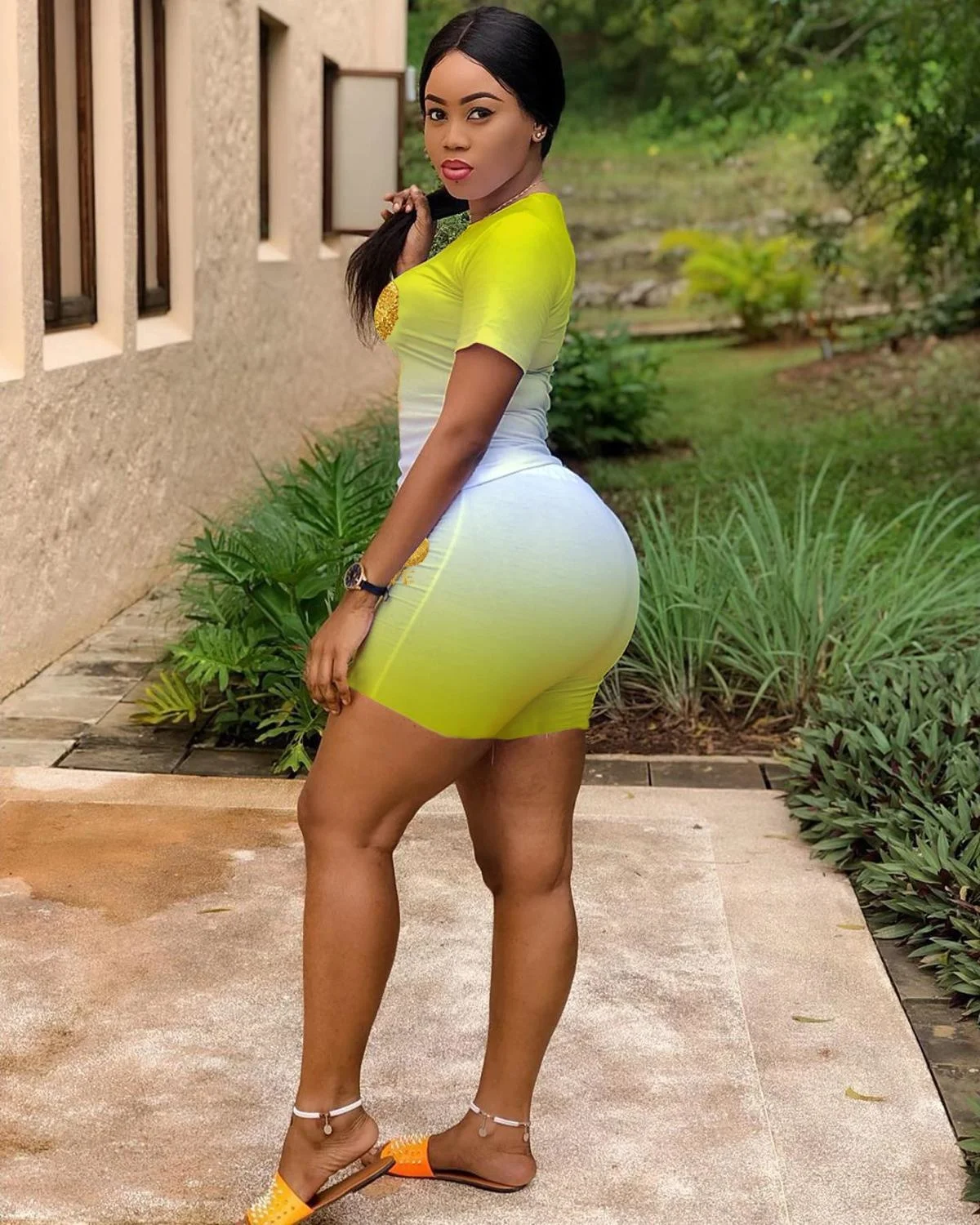 

2020 Women 2 Piece Set Summer Clothes Gradient Mouth Lip Letter Print TShirts Biker Shorts Casual Plus Size Two Piece Outfits