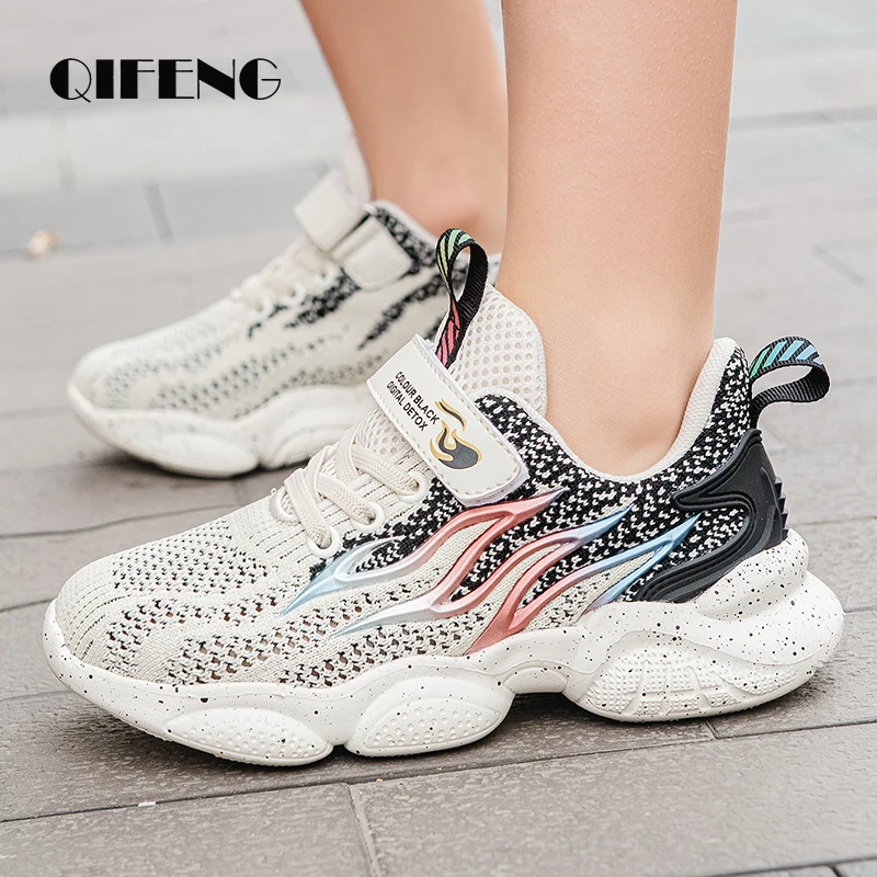 Children Casual Shoes Boys Light Sneakers Student Kid Summer Size 5 8 9 12 13 Years Old Mesh Sport Footwear Autumn Spider 7-12y