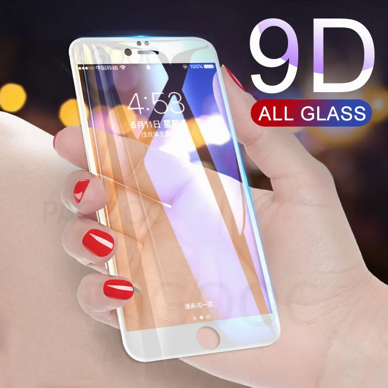 

Protective Glass For iPhone 8 7 6 6S Plus 5 5S SE Tempered Screen Protector 9D Curved Edge Glass on iPhone X XS Max XR Film Case