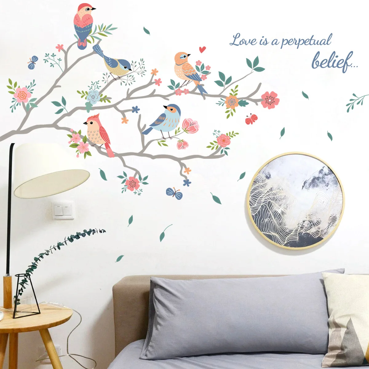 

Tree Branch Bird Wall Sticker Vinyl Art Decal Home DIY Creative Wall Mural Self Adhesive Wallpaper Removable