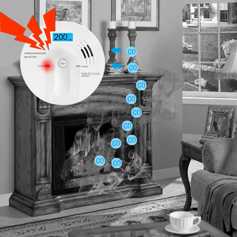 Carbon Monoxide Detector CO Sensor High Sensitive LCD Screen 85db Warning Alarm Upgrade 7 Yeas Lifetime Guarantee | Безопасность и