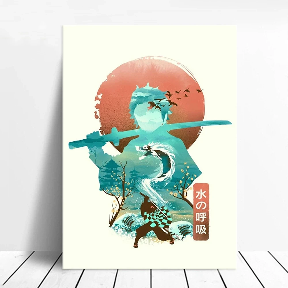 

Hd Prints Demon Slayer Anime Canvas Painting Kid Slaapkamer Poster Adem Van De Water Pictures Wall Art Home Decoration Modular