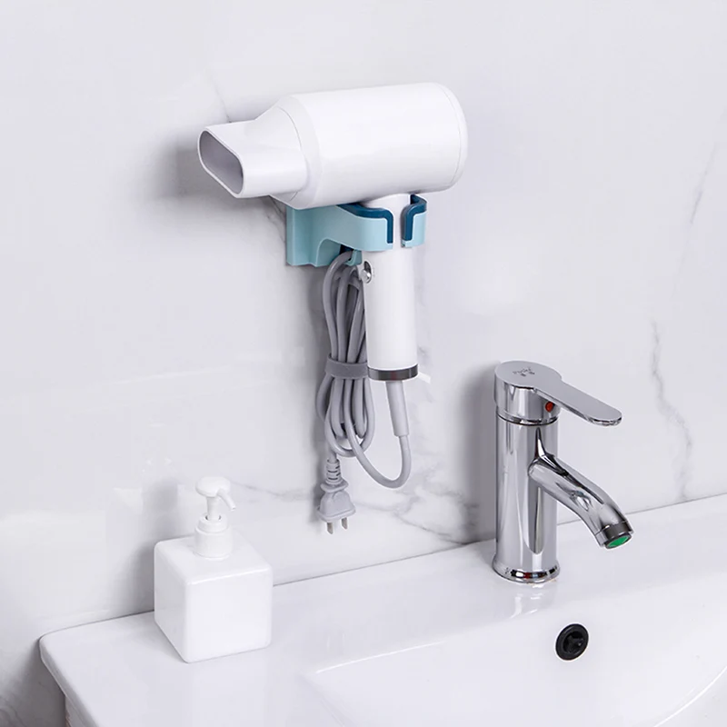 

High Quality Wall-mounted Hair Dryer Holder Storage ABS Bathroom Shelf Hairdryer Holder Rack Organizer For Hairdryer Shelf