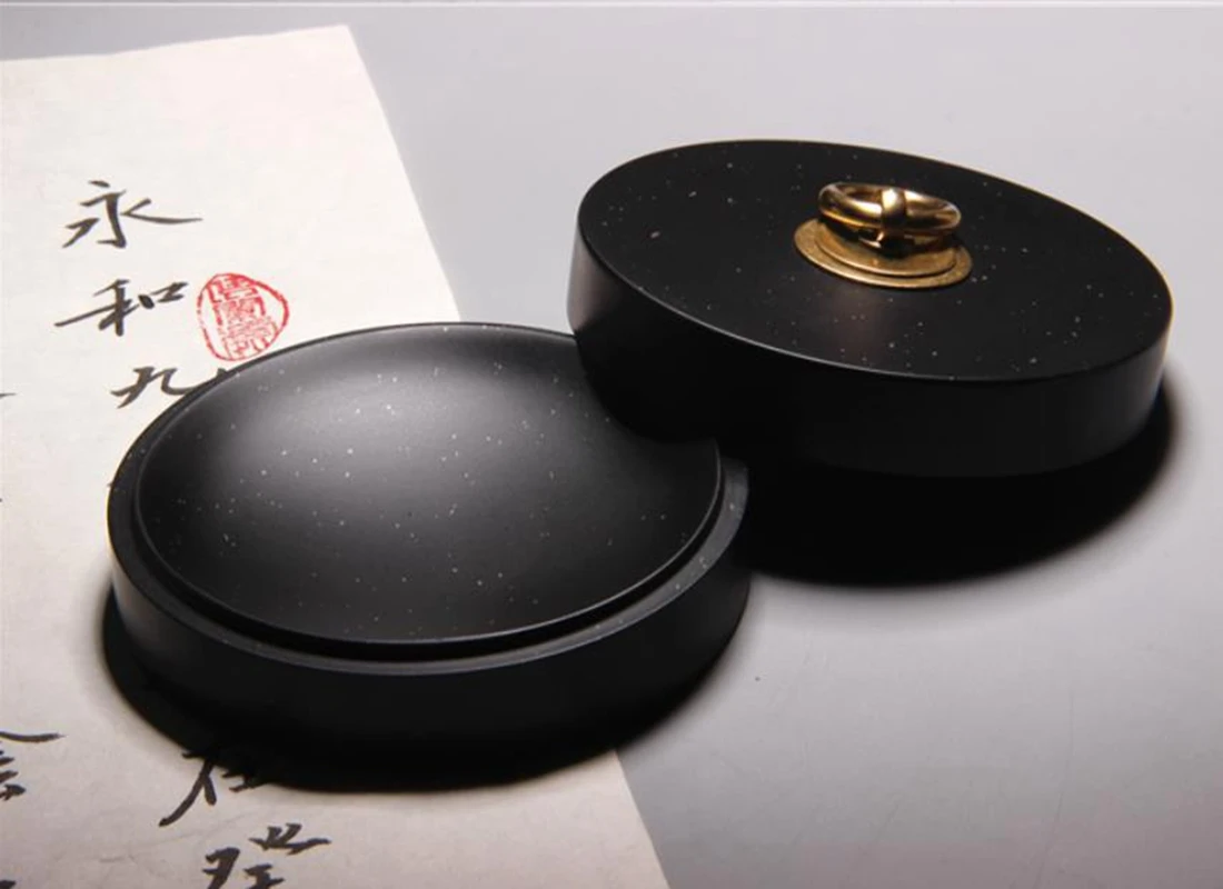 2 styles Natural Inkstone Jing Xing Stone With cover Inkslab Calligraphy Painting Sumi-e Tool