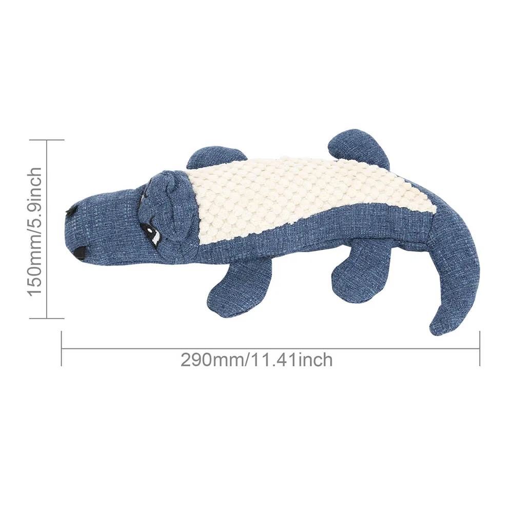 

Interactive Doll Pet Chew Squeaky Noise Toy Dog Toy Linen Plush Crocodile Animal Toy Cleaning Teeth Supplies Toy Tough Pet Plush