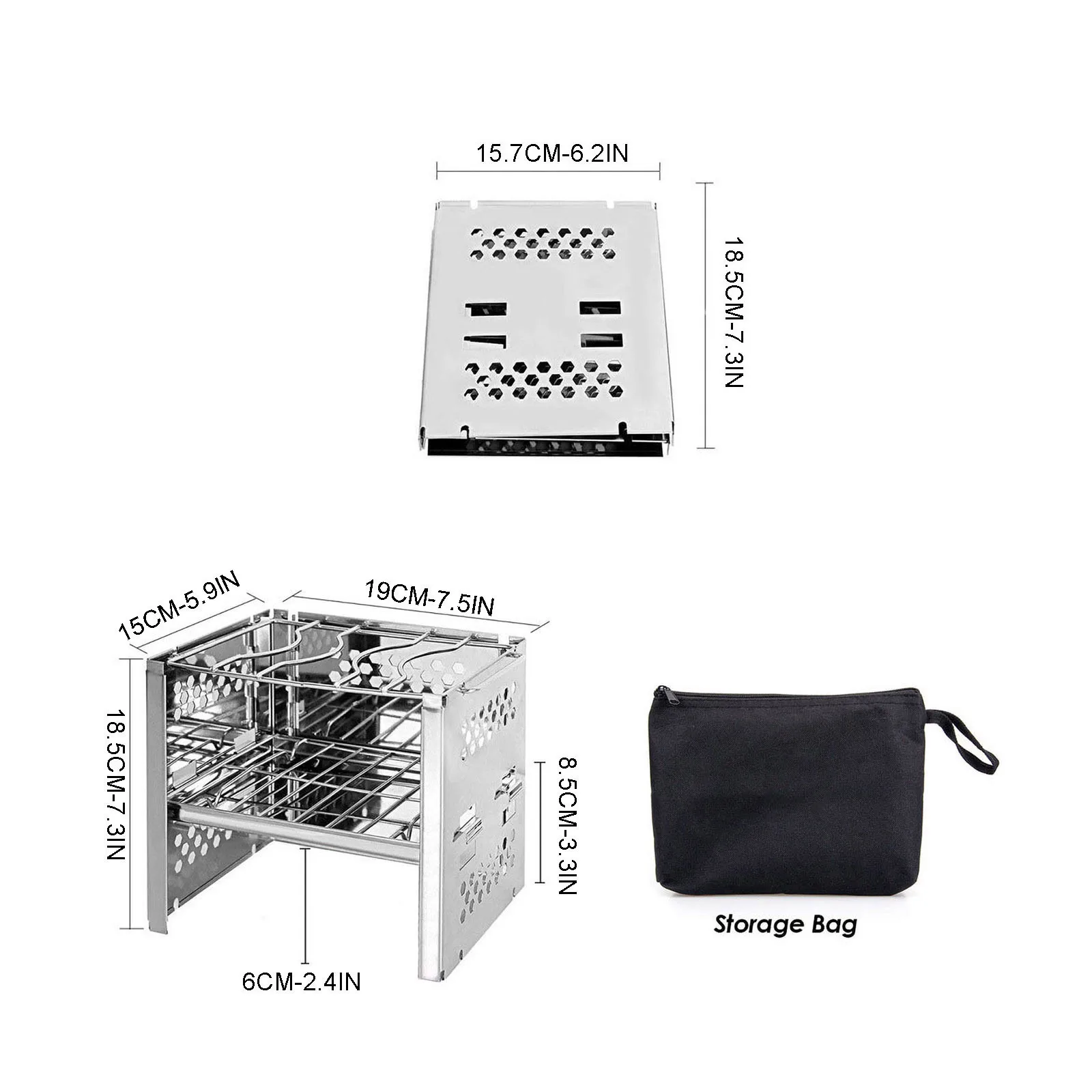 Portable Mini BBQ Grill Stainless Steel Multifunctional Folding Barbecue Outdoor Camping Picnic Tool Accessories Tools | Дом и сад