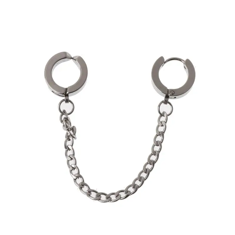 1 шт. хип хоп двойное кольцо для пирсинга подвеска на цепочке серьги капли шпильки