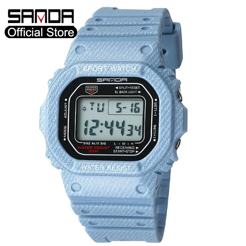 

Sanda Men Watch Top Luxury Brand Sport Watch Male Electronic Digital Male Wrist Clock Man Life Waterproof Denim Men's Watches