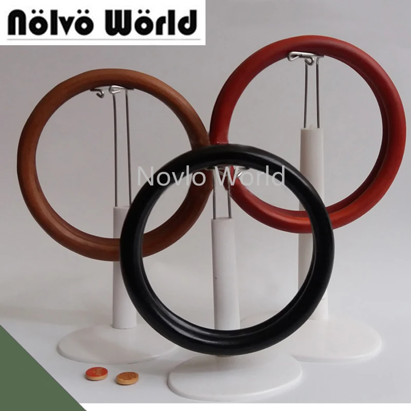 

2-10-20 pieces,3 Colors 11cm 13.5cm Big Round Ring Wood knit bags handbags handle,Wooden bag purse circle handle