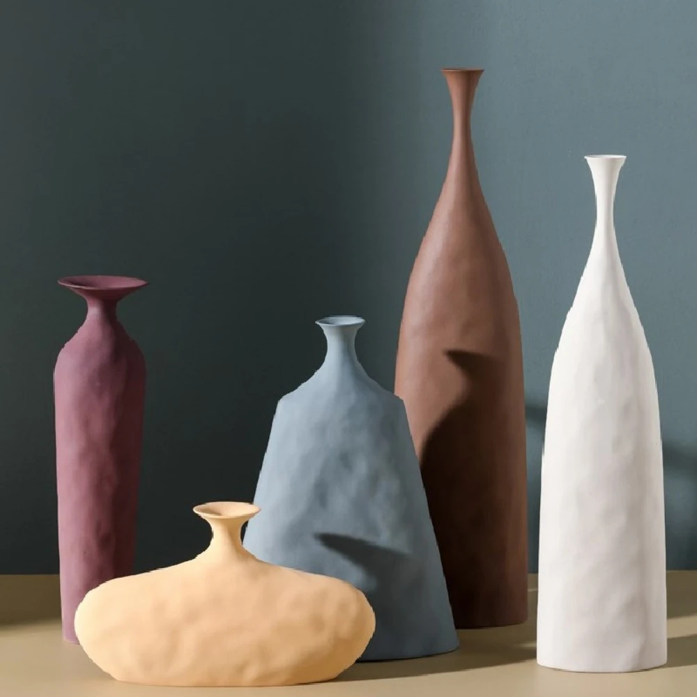 

Керамическая ваза, минималистская, цветная, в нордическом стиле
