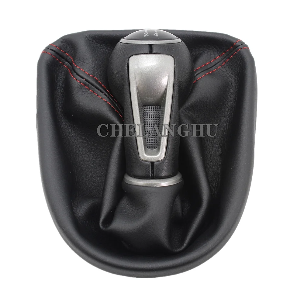 5 / 6 Speed MT Car Gear Stick Shift Knob With PU Leather Boot For Seat Leon 2006 2007 2008 2009 2010 2011 2012 images - 6