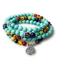 natural 7 chakras 108 beaded bracelets healing meditation natural stone women mens bracelets 2018