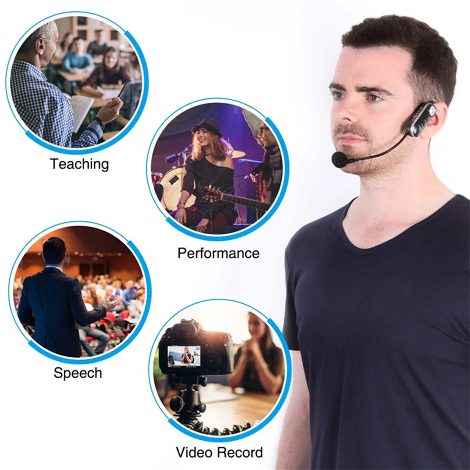 GAW-088 Профессиональная беспроводная гарнитура UHF головной микрофон для голосовых