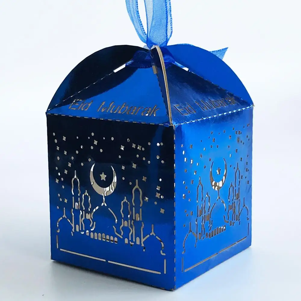 50 шт./лот Eid Mubarak тематические коробки для конфет дизайн фестиваля