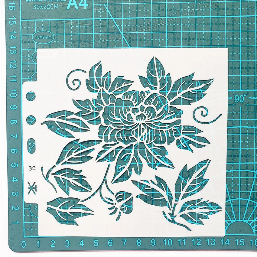 Листья цветы 13*14 см скрап-трафареты спрей пластичной прессформы щит форма для