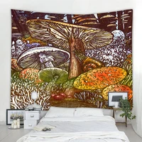 mushroom psychedelic abstract tapestry art deco blanket curtains hanging home bedroom living room decoration polyester hippie