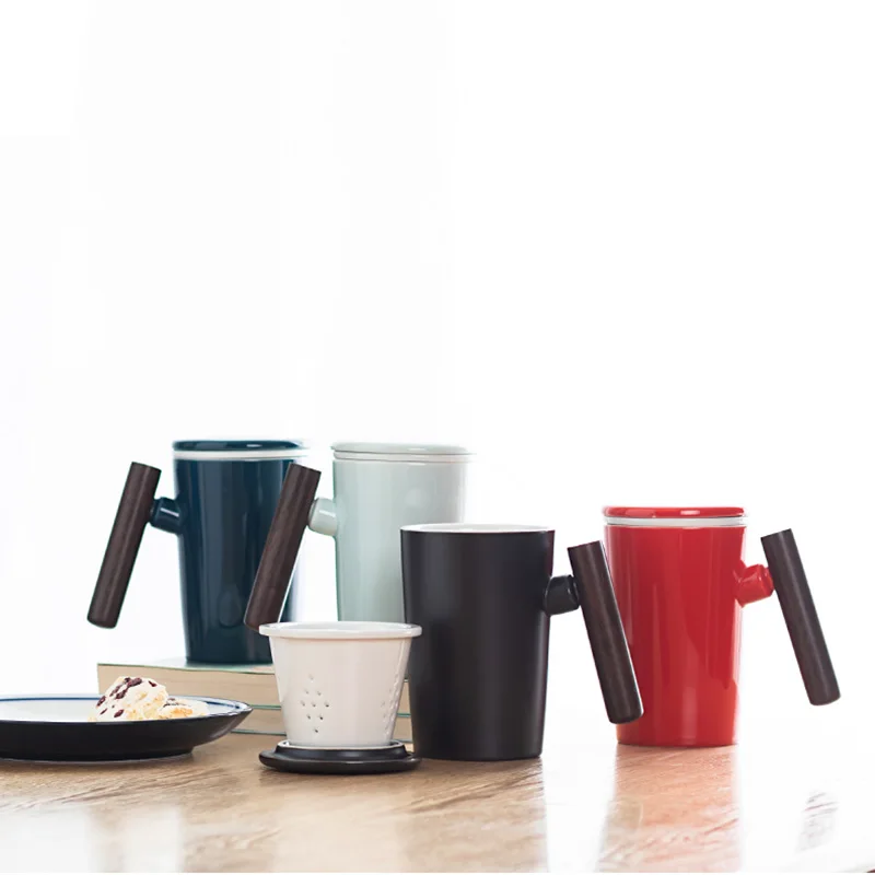 400 мл европейские короткие чайные кружки с чаем заварки черные красные синие