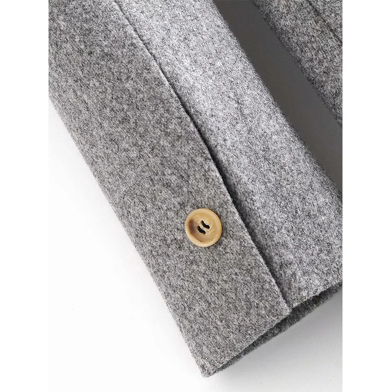 

2020 Autumn Winter New Women Tweed Coat Solid V-Neck Coat Female Fashion Casual Women Clothes