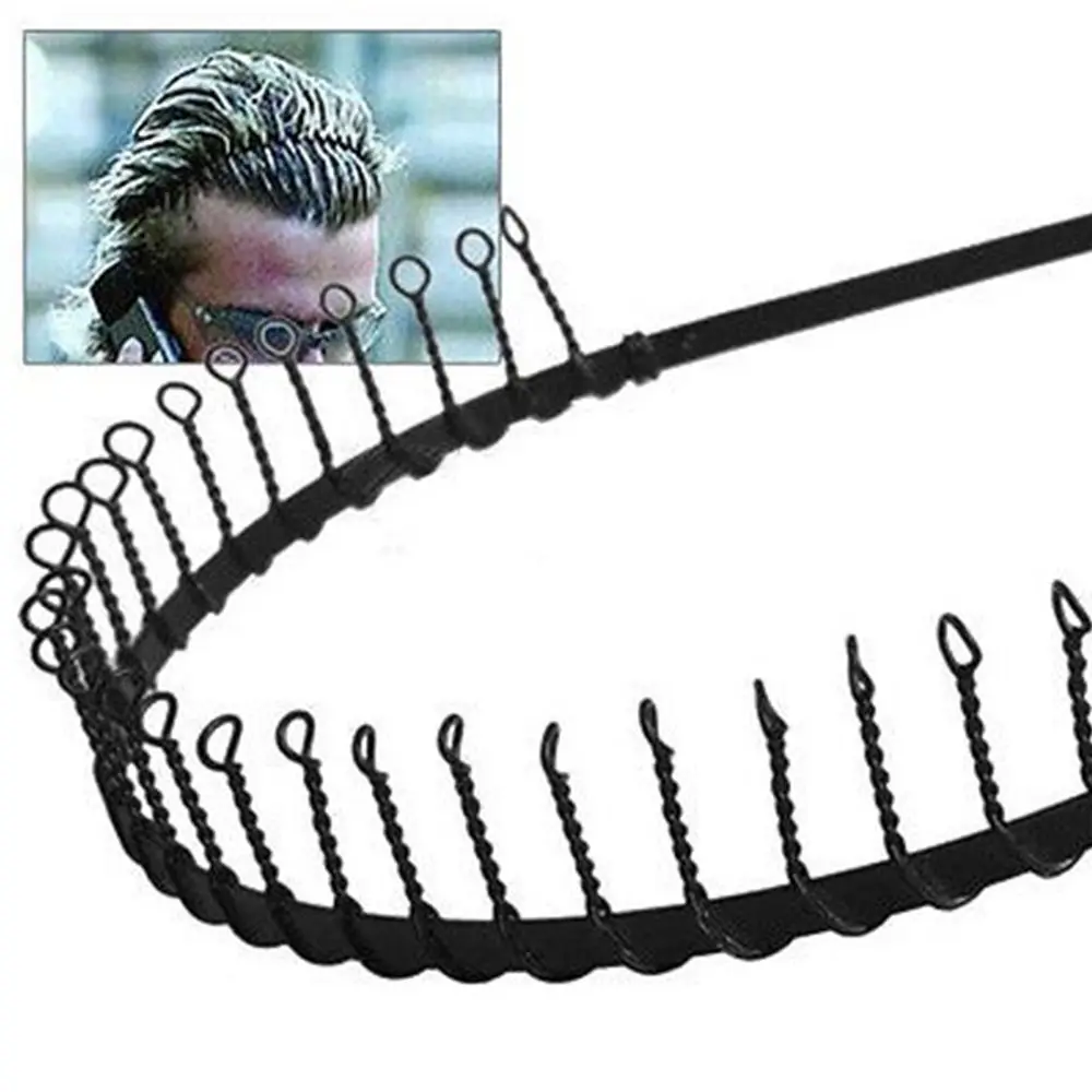 Металлическая повязка на голову с черным зубом спортивная для мужчин и женщин